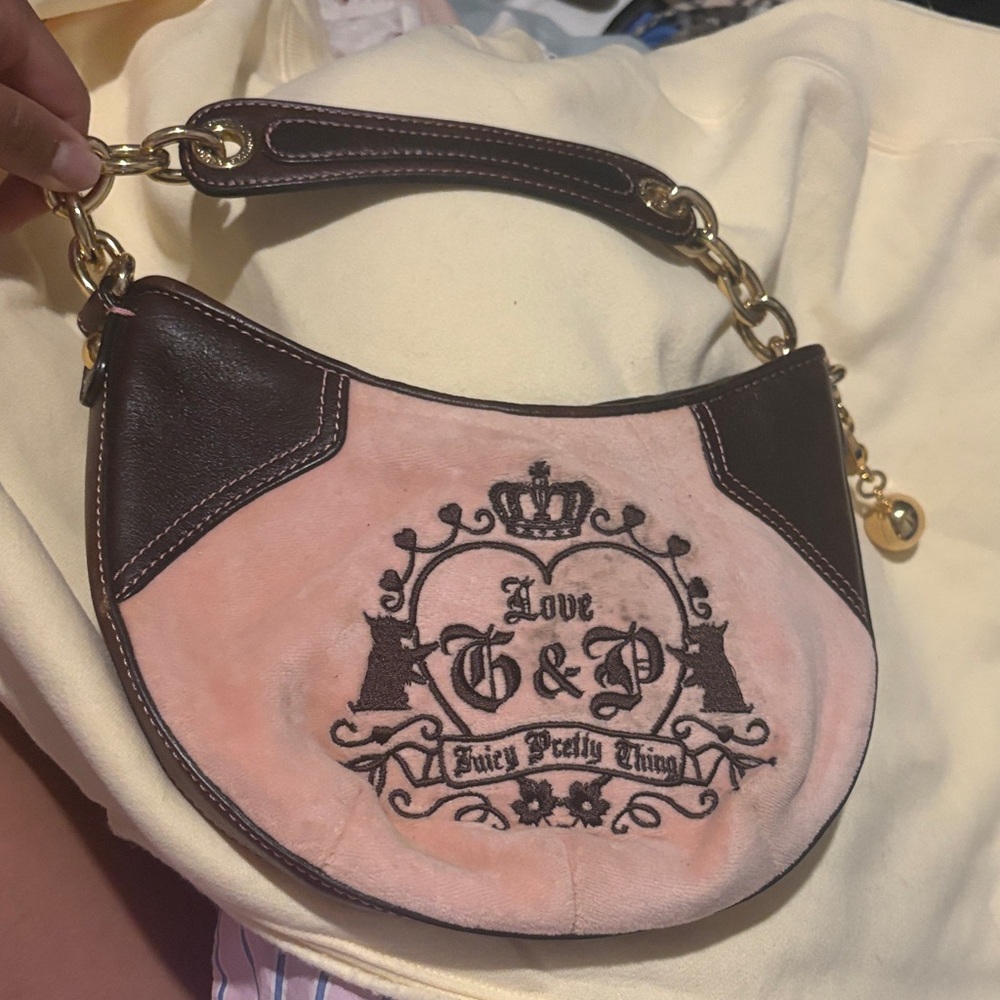 Juicy Couture Pink and Brown Shoulder Bag
